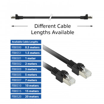 ACT FB8505 5m S/FTP Cat.7 PUR elastīgais tīkla kabelis, snagless RJ45, melns