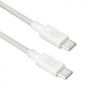 ACT USB 2.0 240W uzlādes/datu kabelis USB-C uz USB-C, balts, 2m (AC3085)