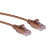 ACT DC9252 CAT6 U/UTP LSZH Slim savienojuma kabelis, RJ45, brūns, 0,25 m