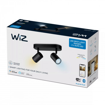 WiZ IMAGEO Spots griestu prožektors regulējami balti 2x5W melns atsevišķs iepakojums