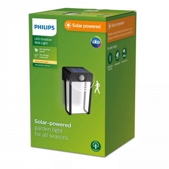 Philips Outdoor Solar Shroud sienas lampa 2,3 W ar dienasgaismas un kustības sensoru