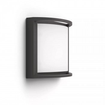 Philips Outdoor Ultra-Efficient Samondra sienas lampa 3.8W, 2700 Kelvin, antracīta