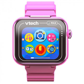 VTech KidiZoom Smart Watch MAX rozā bērnu viedpulkstenis ar divām kamerām, 20+ spēlēm, aktivitāšu sekotāju, ūdens šļakstu aizsardzību
