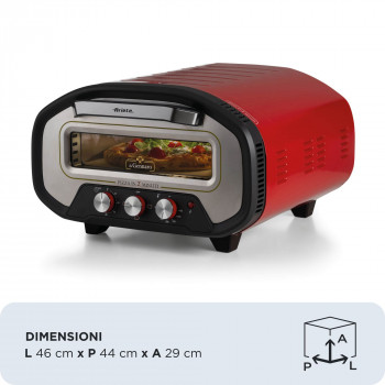 Ariete picas krāsns DA GENNARO sarkana/nerūsējošais tērauds 2200W picas līdz 30cm