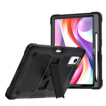 eSTUFF TAMPA Defender apvalks Lenovo Tab K12 12,7 inch planšetdatoram (bez iebūvēta ekrāna aizsarga) - Melns