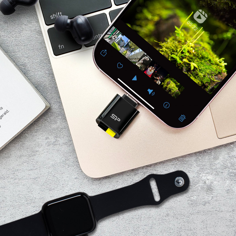 Silicon Power C200 USB-C 3.2 microSD karšu lasītājs - Melns