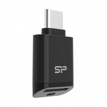 Silicon Power C200 USB-C 3.2 microSD karšu lasītājs - Melns