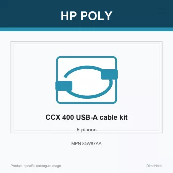 HP Poly CCX 400 USB-A uz USB-A kabelis (5 gab.), 190 mm, 210 mm, 55 mm, 300 g, Ķīna