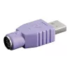 Microconnect USBA-M/PS2-F kabeļa dzimuma pārveidotājs Violeta