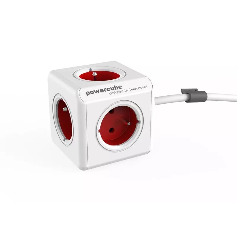Allocacoc PowerCube Extended - 1,5 m - Pelēks/Sarkans - 220-240V