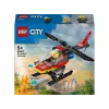 LEGO City Ugunsdzēsēju helikopters 60411 konstruktors, 85 detaļas, rotējoši rotori, 1 minifigūra, vecums 5+ (220×90×60 mm)