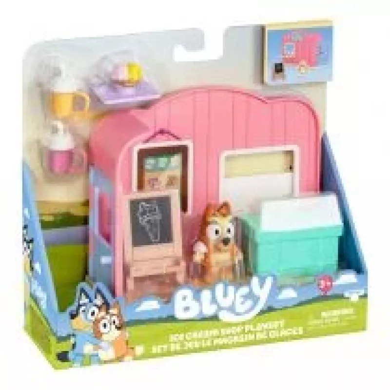 TMTOYS figūru komplekts Mini Bluey Saldējuma Veikals BLU17553 – kolekcionējamas rotaļu figūras, maza mēroga komplekts