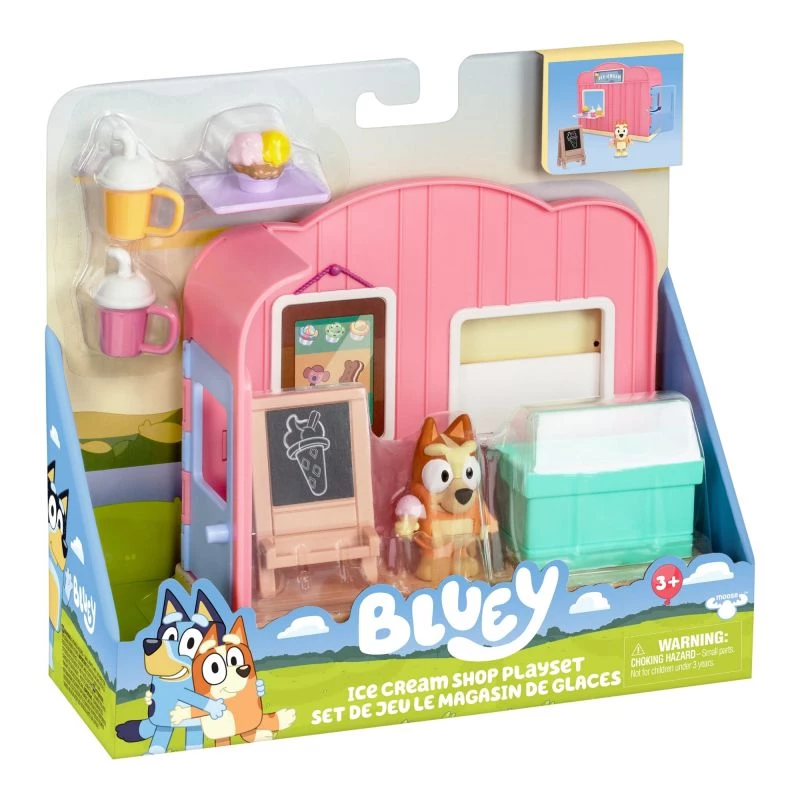 TMTOYS figūru komplekts Mini Bluey Saldējuma Veikals BLU17553 – kolekcionējamas rotaļu figūras, maza mēroga komplekts