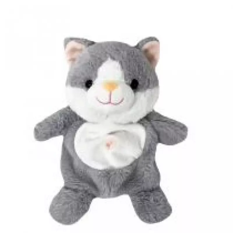 Plīša kaķa lelle TULILO 9343, roku lelle, 26 cm, mīkstā rotaļlieta
