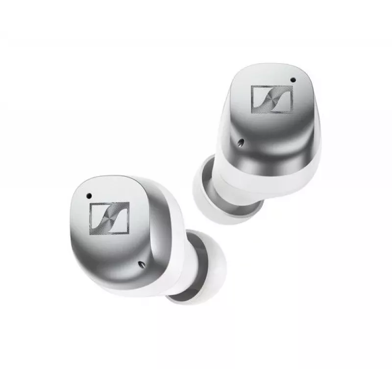 SENNHEISER Momentum MTW4 Bezvadu Bluetooth trokšņu slāpējošas sporta austiņas - Balts & Sudrabs