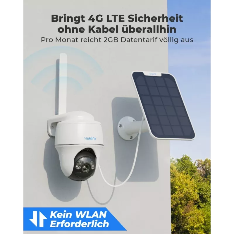 Reolink Go Series G430 - 5MP āra akumulatora kamera, 4G LTE tīkls, cilvēku/transportlīdzekļu/dzīvnieku noteikšana, 355° panoramēšana un 140° slīpums