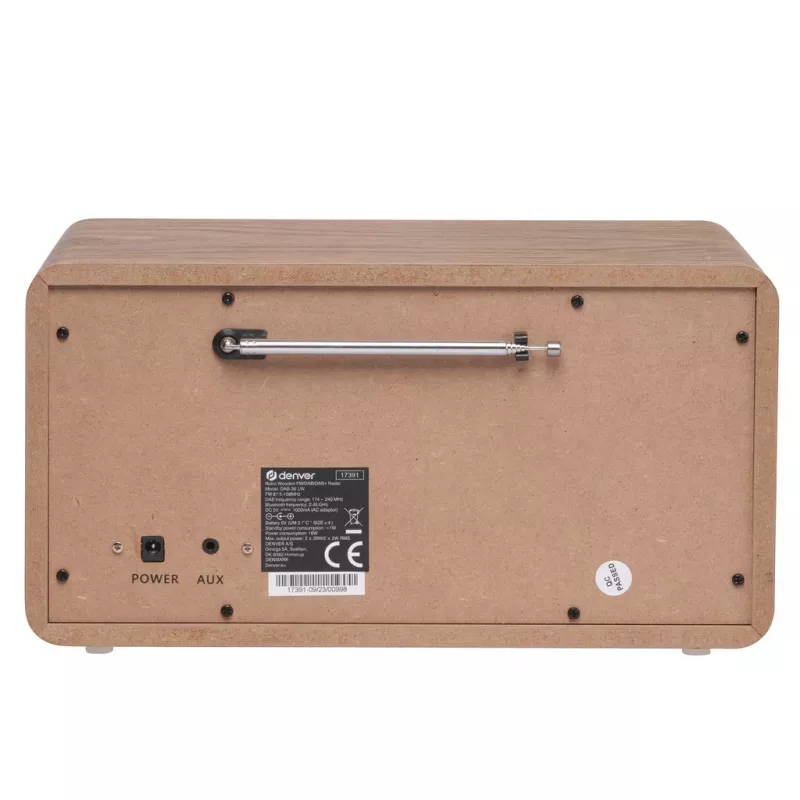 Portatīvais radio Denver DAB-36LW digitālais uztvērējs DAB+ 5W LCD