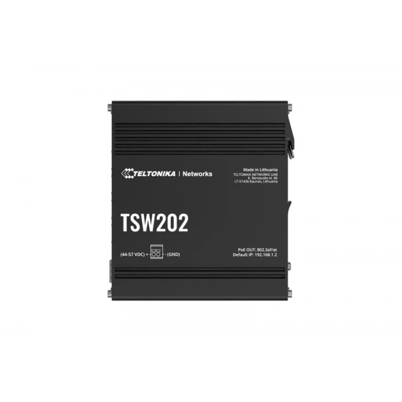 Teltonika TSW202 Pārvaldāms L2 Gigabit Ethernet (10/100/1000) PoE slēdzis, alumīnija korpuss, zils