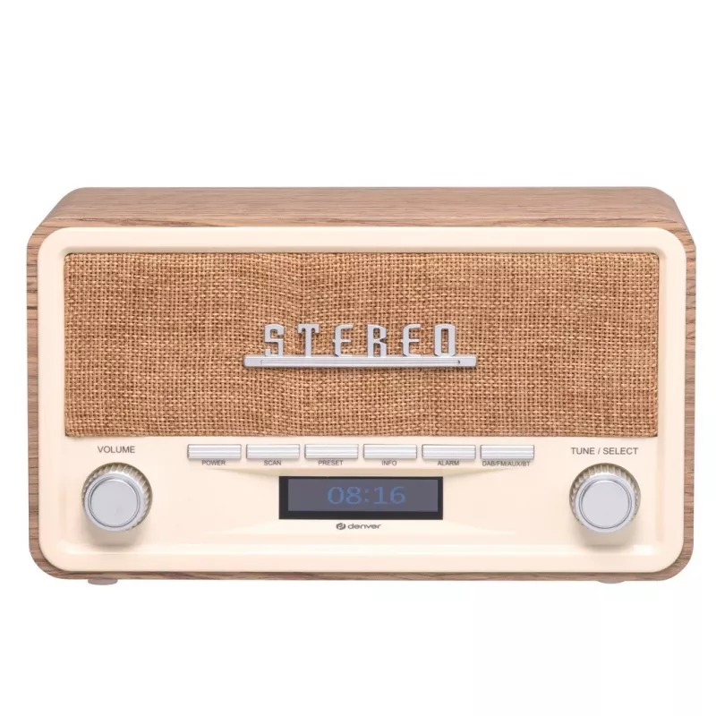 Denver DAB-18LW retro radio balts