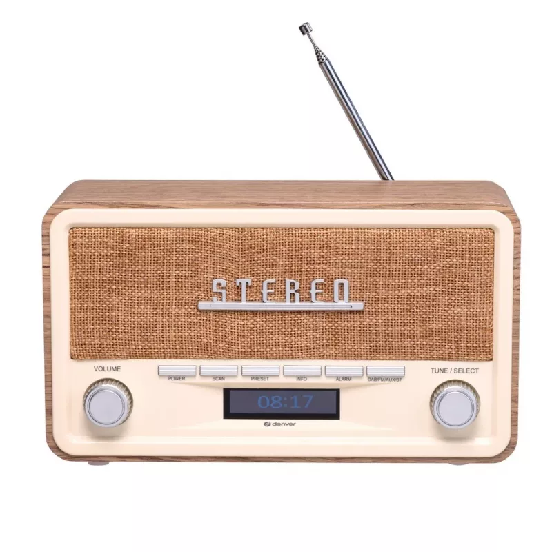 Denver DAB-18LW retro radio balts