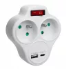 MACLEAN MCE336E Elektriskais dubultkontaktligzdas sadalītājs ar 2 USB portiem, E tips