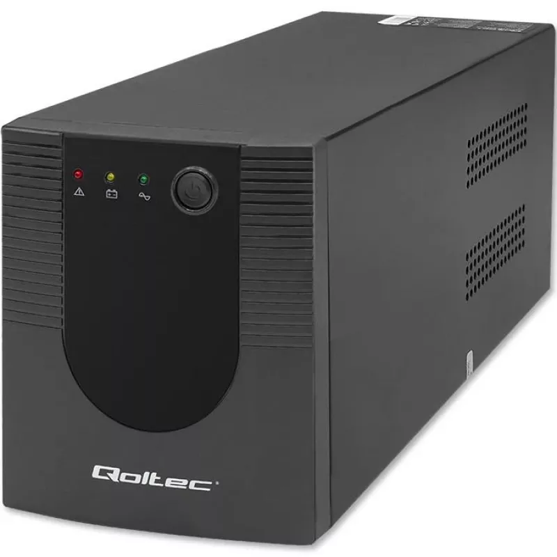 Qoltec Monolith 53775 Line-Interactive UPS nepārtrauktās barošanas avots, 1200 VA (1,2 kVA) / 720 W, AVR, 4 AC rozetes, melns