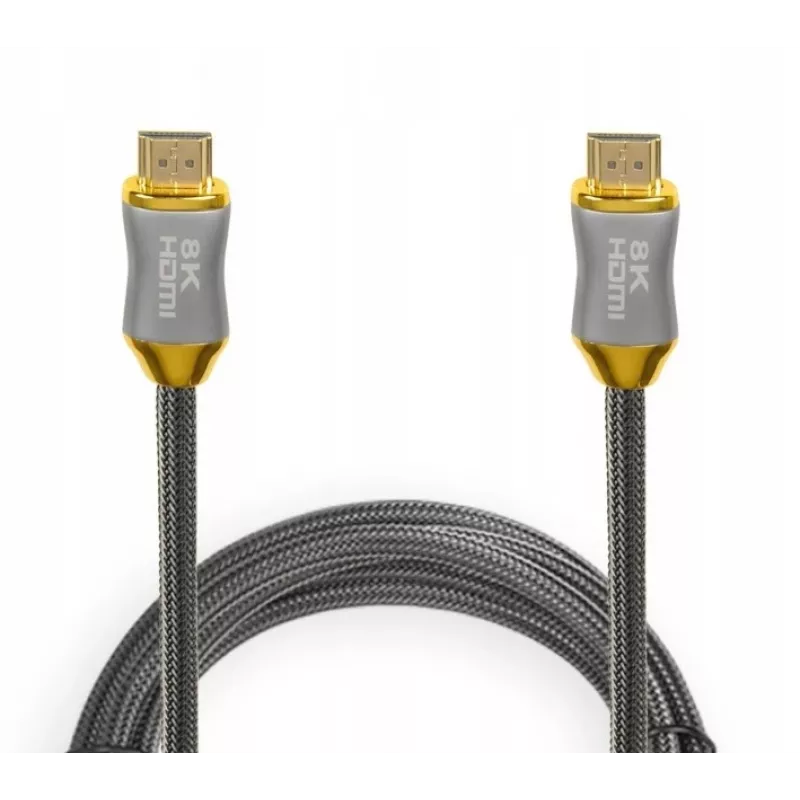 HDMI kabelis IBOX HD08 2 m, HDMI Type A vīriešu–vīriešu, HDMI 2.1, sudraba