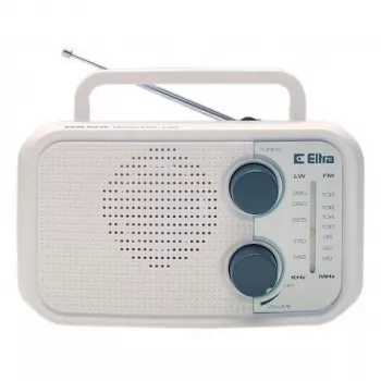 Radio Eltra DANA balts – pārnēsājams analogais radio, kompakts galda dizains