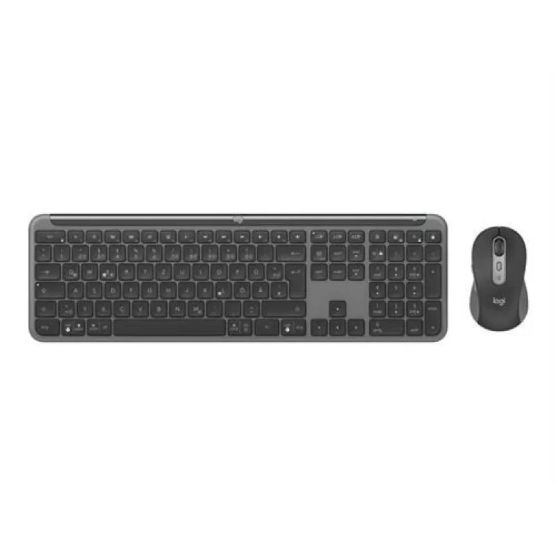 Logitech 920-012483 tastatūra ar peli, biroja komplekts, RF bezvadu + Bluetooth, QWERTZ vācu izkārtojums, grafīta krāsa