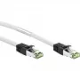 Wentronic Goobay Patch-Cable RJ-45 (vīriešu) uz RJ-45 (vīriešu) 10 m SFTP PiMF CAT 8.1 bezhalogēna, liets, bezāķa, savīts balts (55129)