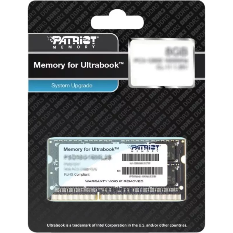Atmiņas modulis PATRIOT 8GB DDR3 1600MHz 204-pin SO-DIMM 1.35V