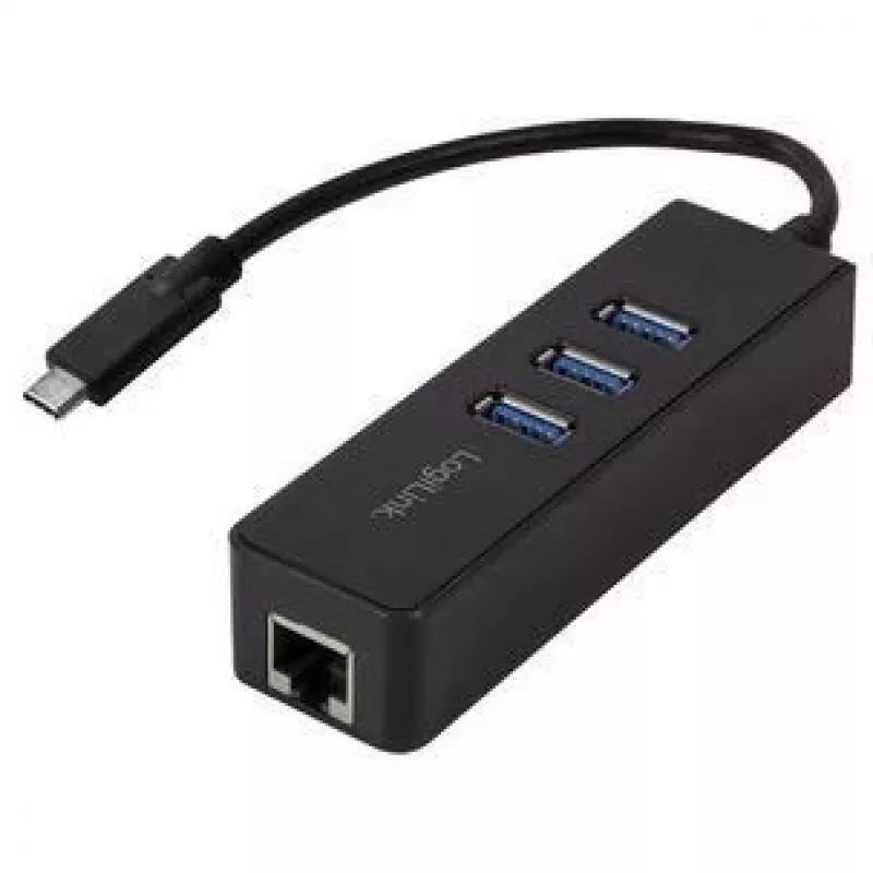LogiLink UA0283 USB-C uz Gigabit Ethernet adapteris ar 3 x USB 3.0 portiem