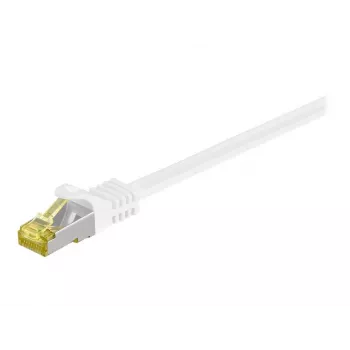 Wentronic Goobay Cat.7 Raw Cable Patch Kabelis, S/FTP (PiMF), Balts, 0.5 m - LSZH Bezdūmu, Varš, RJ45 Spraudnis (91090)