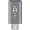 Goobay USB 2.0 Hi-Speed Adapter, Pelēks - USB-C™ Ligzda > USB 2.0 Mikro-Spraudnis (Tips B) (55553)