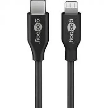Goobay 39447 USB-C – Lightning uzlādes un datu kabelis, MFi, 2 m, melnā krāsā