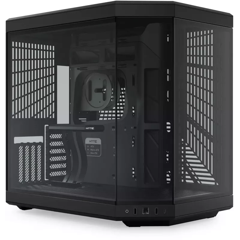 HYTE Y70 CS-HYTE-Y70-B Midi Tower datora korpuss, E-ATX, rūdīts stikls, Pitch Black