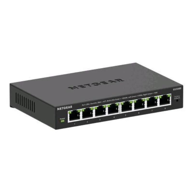 NETGEAR GS308E 8 portu Gigabit Ethernet Plus pārslēgs (pārvaldāms, L2/L3)