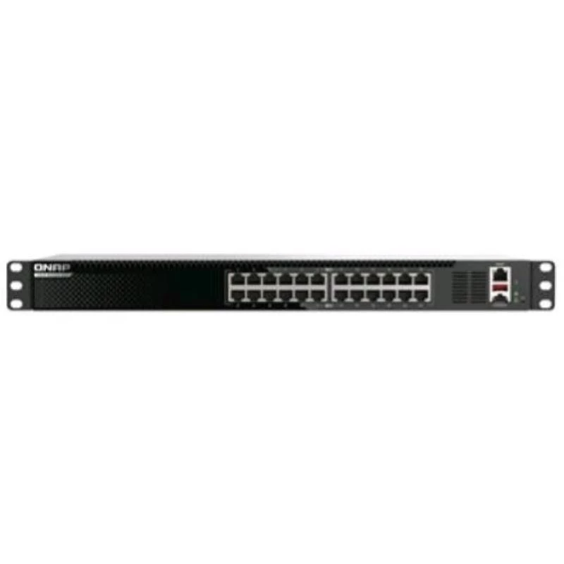 QNAP QSW-M3224-24T tīkla slēdzis, pārvaldīts L3, 10G Ethernet (100/1000/10000), 1U, melns, sudrabs