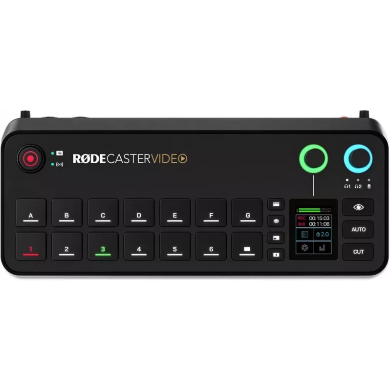 Rode RØDECaster Video video un audio producēšanas konsole, līdz 6 video avotiem, divi priekšpastiprinātāji, divi iebūvēti bezvadu uztvērēji
