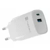Vadu mobilās ierīces lādētājs NATEC NUC-2140, 30W, USB-C PD 3.0 + USB-A, Samsung AFC, Balts