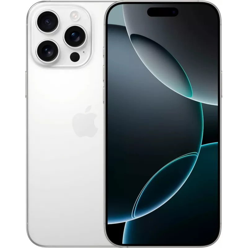 Apple iPhone 16 Pro Max 5G mobilais tālrunis ar 1 TB atmiņu, 6,9 collu OLED ekrāns 2868 x 1320 120 Hz, divas SIM, baltā titāna krāsā