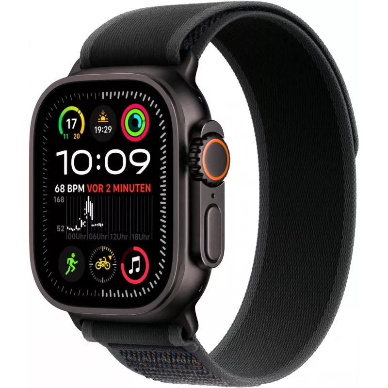 Apple Watch Ultra 2 GPS + Cellular 49mm Melns Titāna Korpusā ar Melnu Siksniņu
