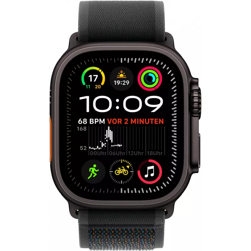 Apple Watch Ultra 2 GPS + Cellular 49mm Melns Titāna Korpusā ar Melnu Siksniņu