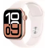 APPLE Watch Series 10 GPS 42mm Rožu Zelta Alumīnija Korpusā ar Light Blush Sport Siksniņu - S/M