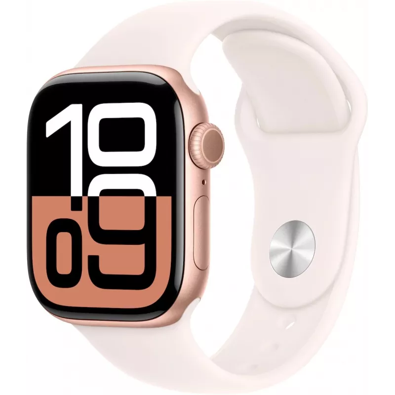APPLE Watch Series 10 GPS 42mm Rožu Zelta Alumīnija Korpusā ar Light Blush Sport Siksniņu - S/M
