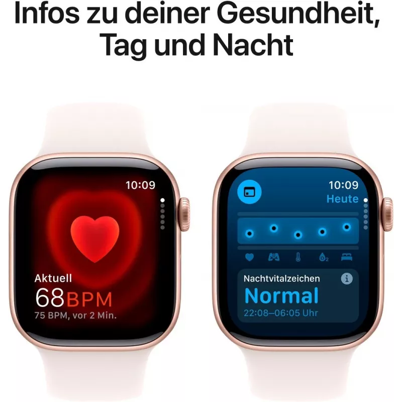 APPLE Watch Series 10 GPS 42mm Rožu Zelta Alumīnija Korpusā ar Light Blush Sport Siksniņu - S/M