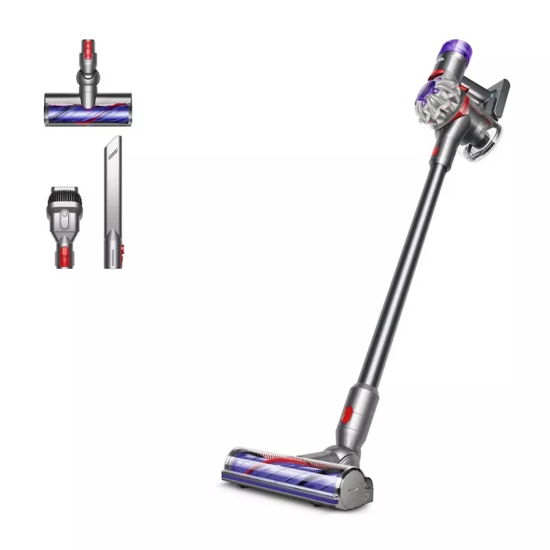 Dyson V8 Advanced 2-in-1 putekļsūcējs ar akumulatoru, bezmaiss, niķelis, sudrabs