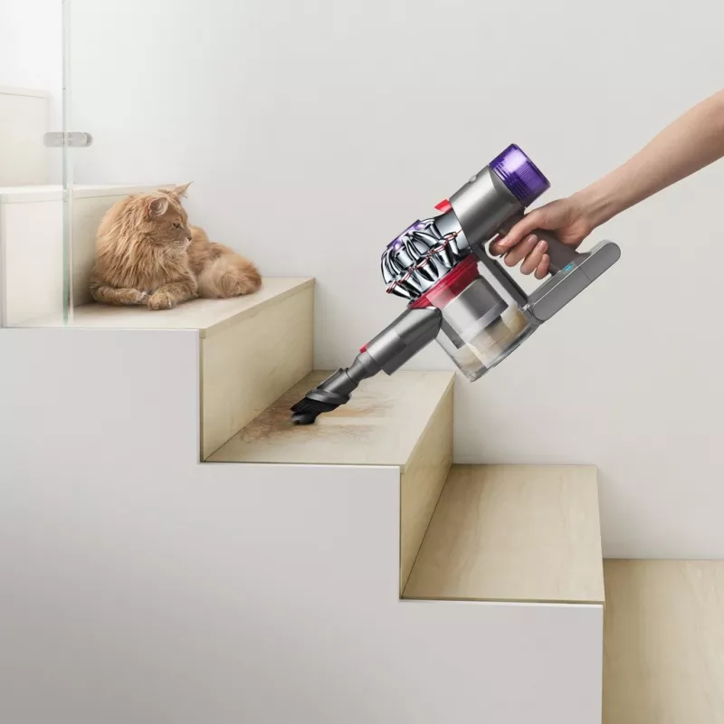 Dyson V8 Advanced 2-in-1 putekļsūcējs ar akumulatoru, bezmaiss, niķelis, sudrabs