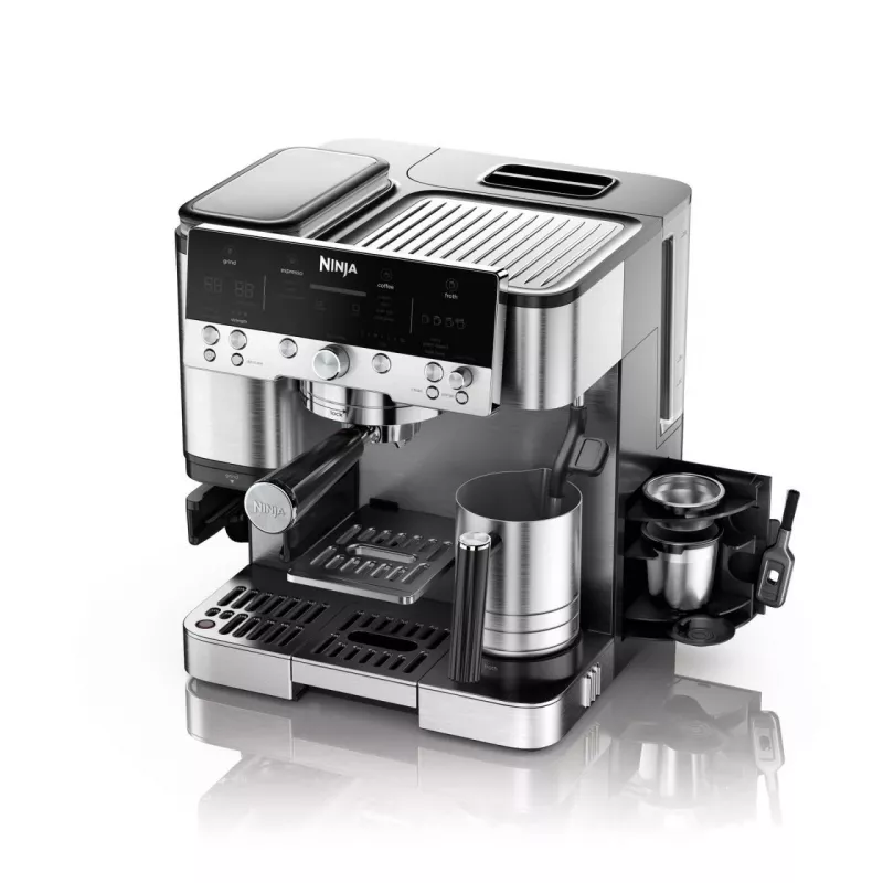 Espresso automāts Ninja ES601EU — 2 L ūdens tvertne, viena tase, melns/nerūsējošs tērauds