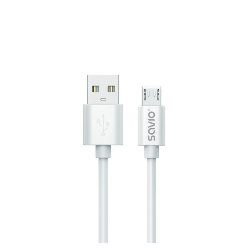 Savio USB 2.0 USB A - Micro USB balts CL-167 3 m kabelis